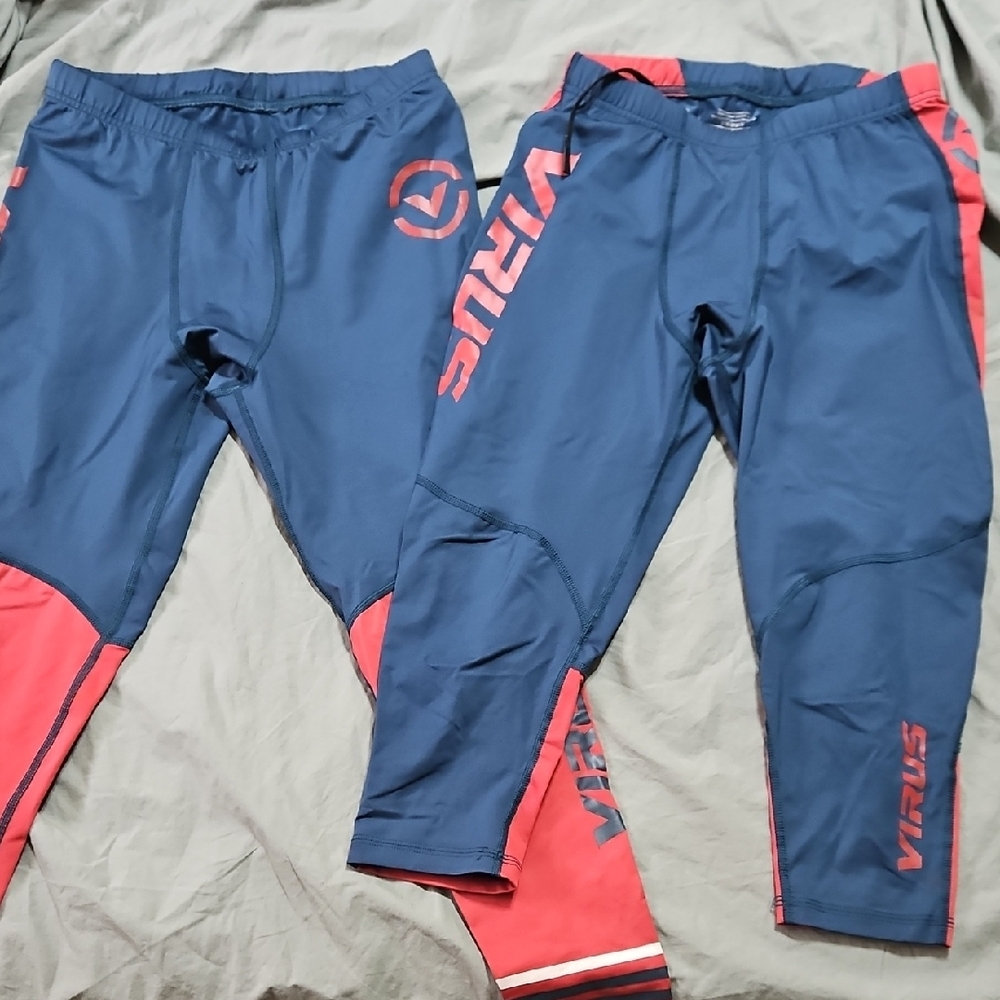 Virus Blue and Red Athletic Compression Pant
